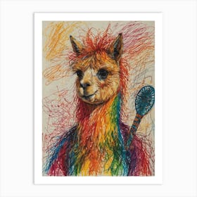 Rainbow Llama 3 Art Print