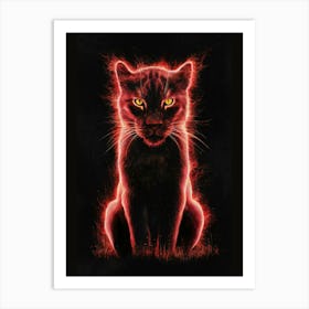 Flaming Cat Art Print