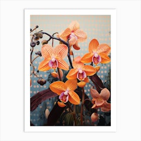 Surreal Florals Monkey Orchid 2 Flower Painting Art Print