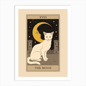 The Moon    Cats Tarot Art Print
