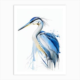 Great Blue Heron Impressionistic 2 Art Print