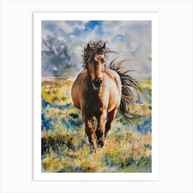 Horse Running In The Meadow 1 Art Print