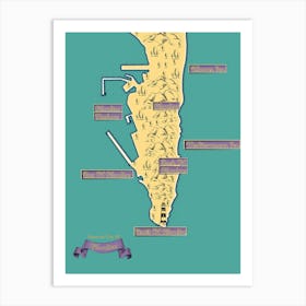 Vintage Map Of Gibraltar Art Print