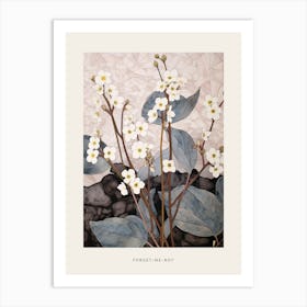 Flower Illustration Forget Me Not Flower 3 Poster Art Print