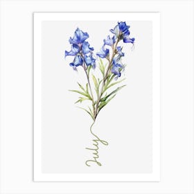 July Birth Flower Birth Month Botanical Art Print