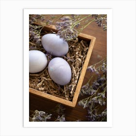 Eggs In A Wooden Box Art Print