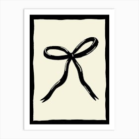 Black Bow with Black Border Art Print