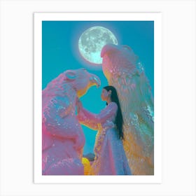 Full moon pastel dessert Art Print