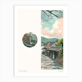 Nagasaki Japan 2 Cut Out Travel Poster Art Print