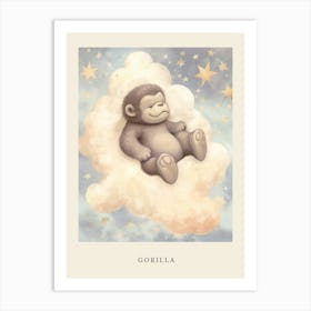 Sleeping Baby Gorilla 1 Nursery Poster Art Print