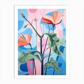 Sweet Pea 1 Hilma Af Klint Inspired Pastel Flower Painting Art Print