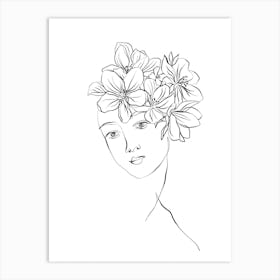 Woman with flowers in her hair (Venus II) Art Print