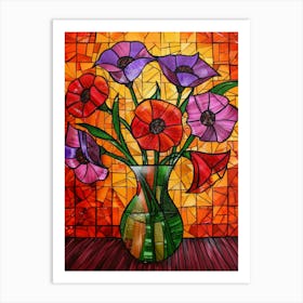 Poppies In A Vase Art Print