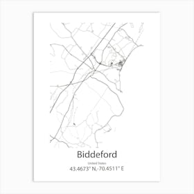 Biddeford,United States Minimalist Map 1 Art Print