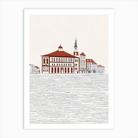 Krakow Main Square 1 Krakow Boho Landmark Illustration Art Print