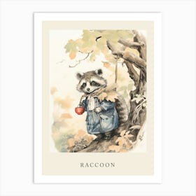 Beatrix Potter Inspired  Animal Watercolour Raccoon 4 Art Print