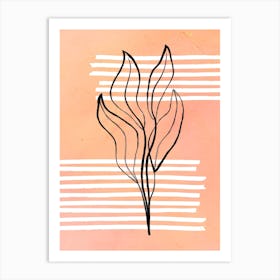 Modern Plant Orange Art Print