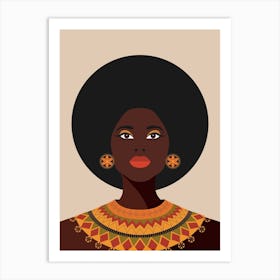 African Woman With Afro Art Print