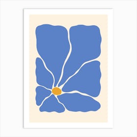 Abstract Flower 03 - Blue Art Print