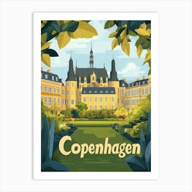 Aihrgdesign A Mid Century Modern Travel Poster For Copenhagen 1 Art Print