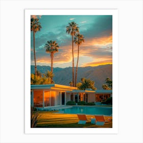 California Dreaming - Palm Springs Golden Sunset Art Print