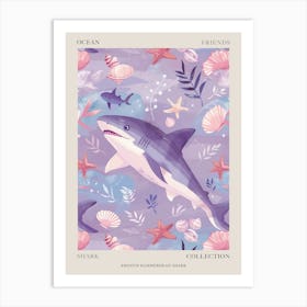 Purple Smooth Hammerhead Shark 4 Poster Art Print