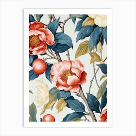 Peony Flower Wallpaper 1 Art Print