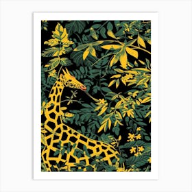 Giraffe In The Jungle 7 Art Print