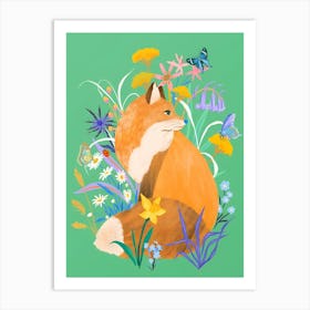 Fox In The Meadow Art Print