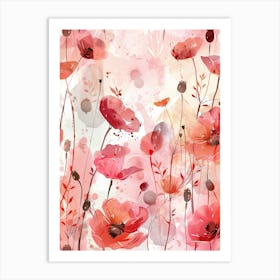 Watercolor Poppies Art Print