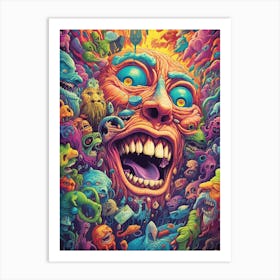 Psychedelic Monsters Art Print