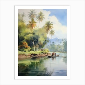 Tirta Gangga Indonesia Watercolour Painting 3  Art Print