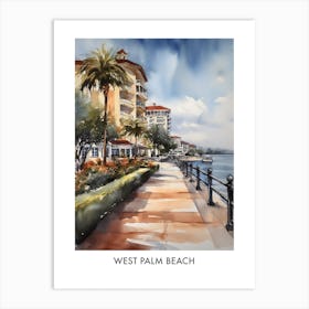 West Palm Beach Watercolor 4travel Poster Art Print