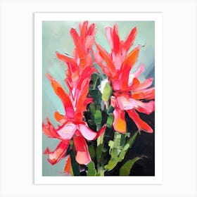 Cactus Painting Christmas Cactus 1 Art Print