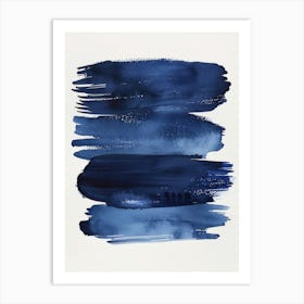 Blue Brushstrokes 1 Art Print