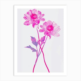 Hot Pink Dahlia 2 Art Print