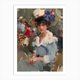 Lady In A Hat 3 Art Print