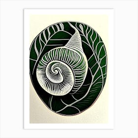Apple Snail 1 Linocut Art Print