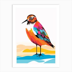 Colourful Geometric Bird Dunlin 3 Art Print