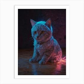 Neon Cat 1 Art Print