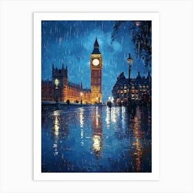 Fantasy Rainy Night In London 15 Art Print