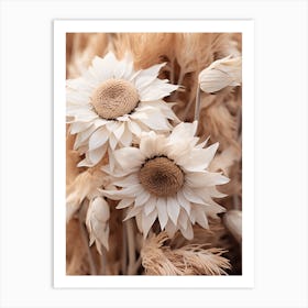 Boho Dried Flowers Sunflower 4 Art Print