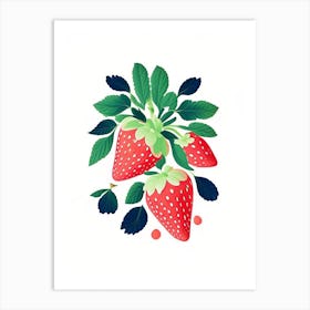 Strawberry Plant,, Fruit, Tarazzo Art Print