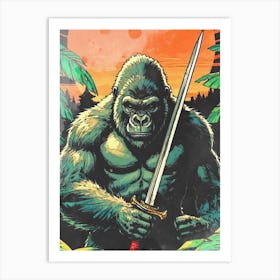 Gorilla Sword Art Print