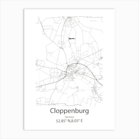 Cloppenburg,Germany Minimalist Map Art Print