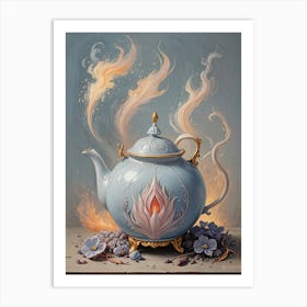 Teapot Flames Art Print