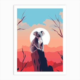 Koala at Sunset Art Print