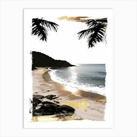 Beach Scene With Palm Trees 1 Art Print