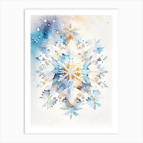 Symmetry, Snowflakes, Storybook Watercolours 4 Art Print