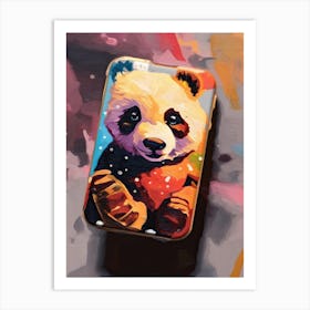 Panda Phone Case Oil Painting 3 Art Print